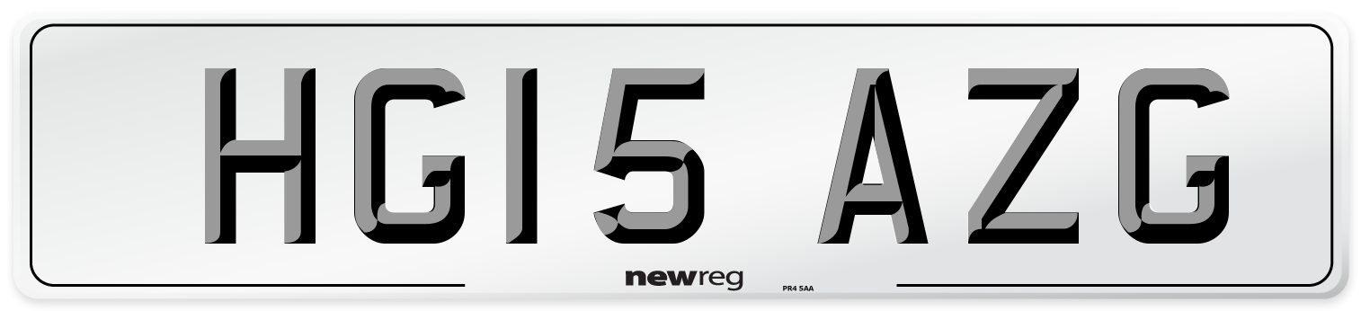 HG15 AZG Number Plate from New Reg